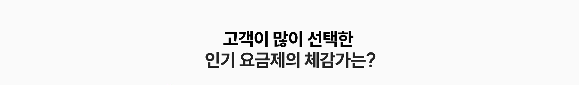 고객이 많이 선택한 인기 요금제의 체감가는?