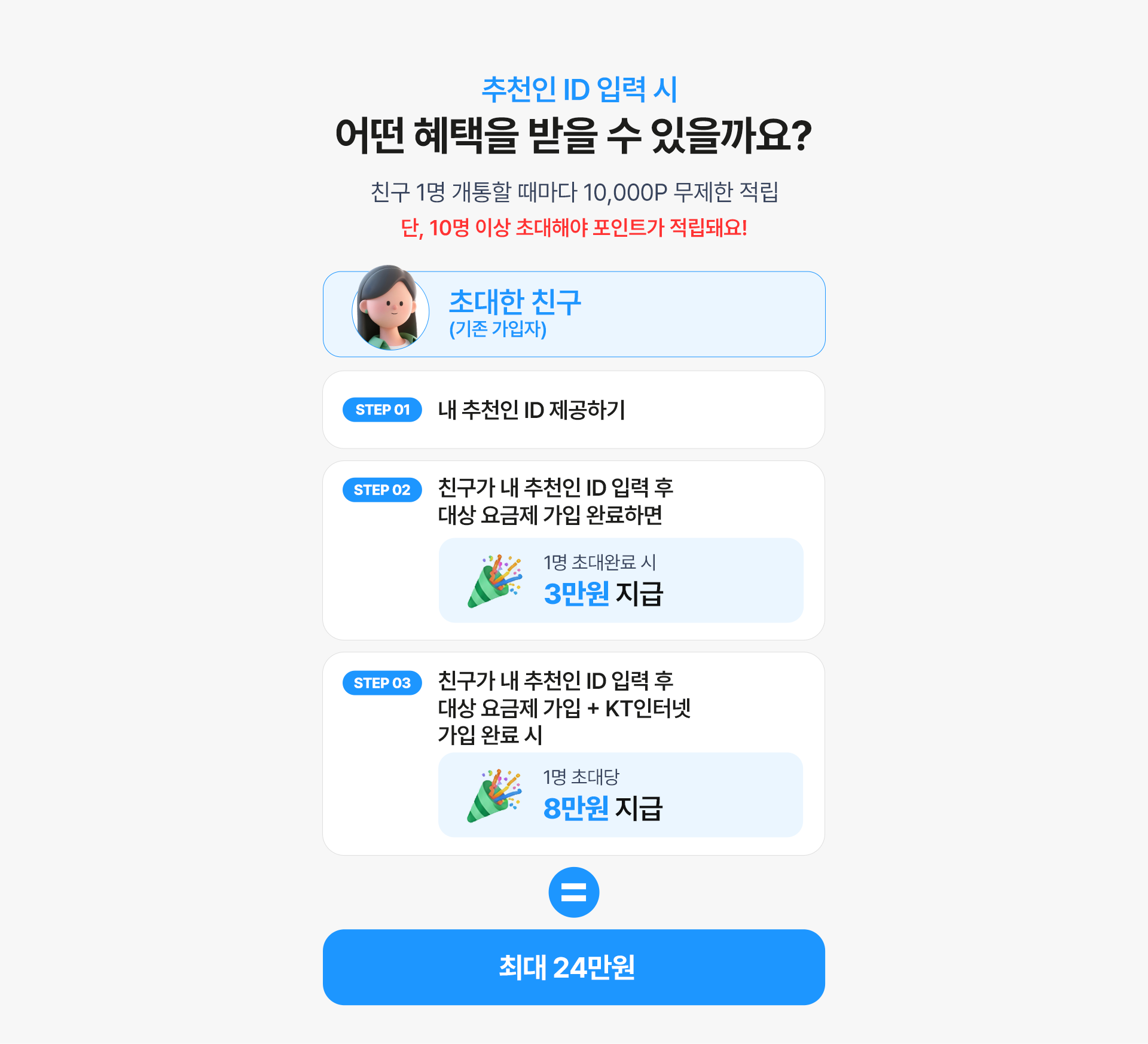 추천인 ID 입력 혜택 안내