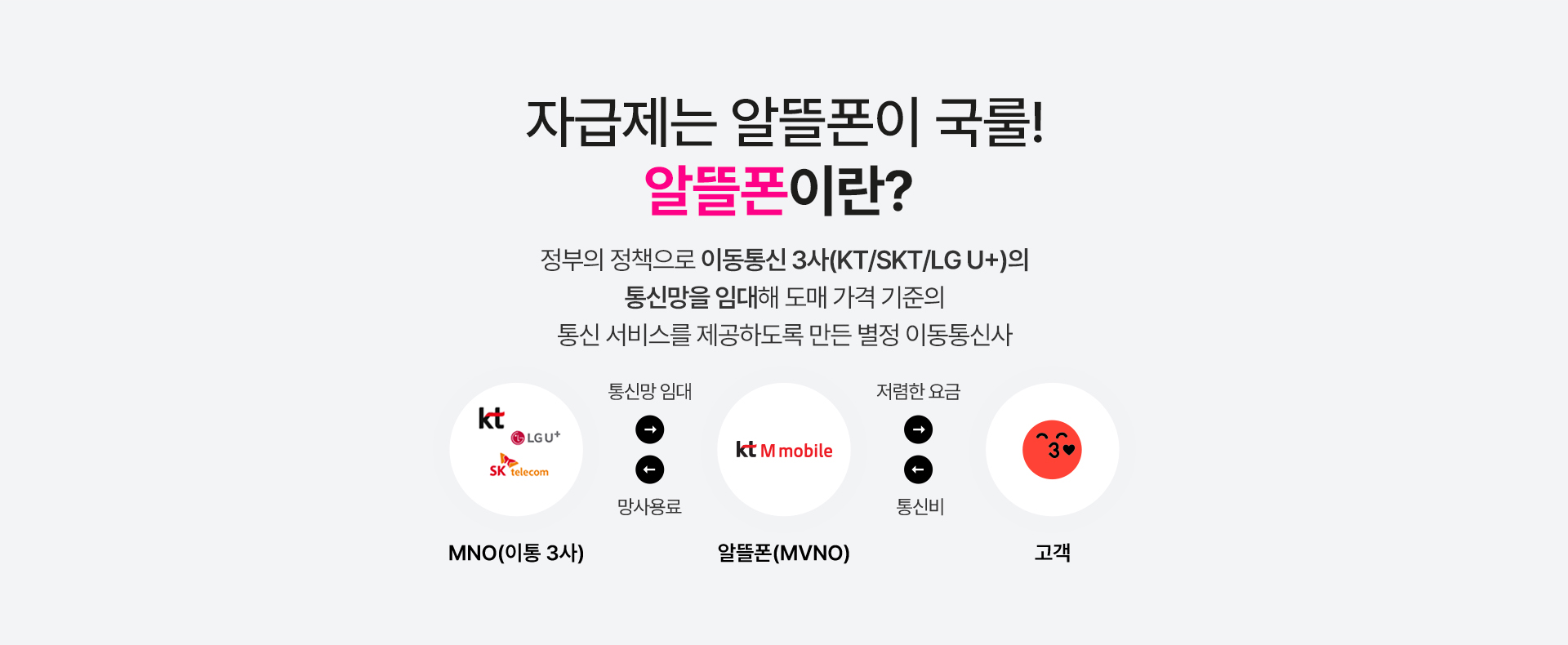 알뜰폰(MVNO)의 개념과 통신망 구조 설명