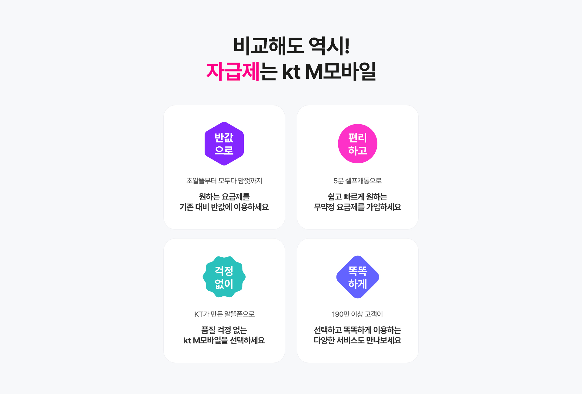 자급제 결합 시 kt M모바일의 4가지 장점
