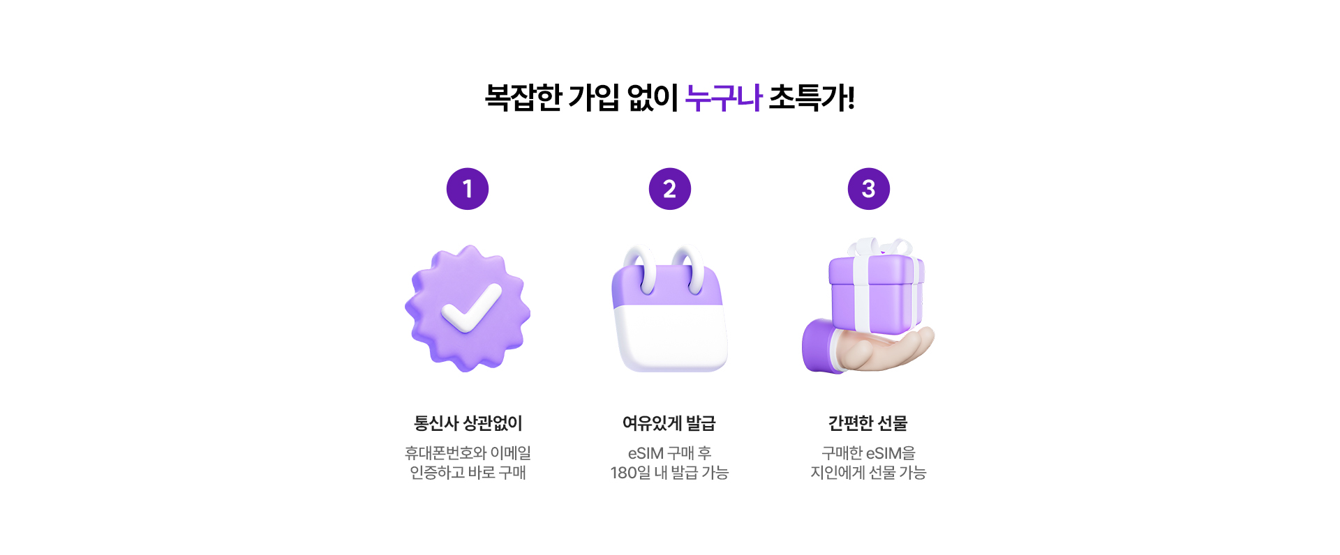 복잡한 가입 없는 특가 혜택 3가지